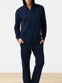 Теплая мужская толстовка на молнии синего цвета Blackspade b7305 Navy